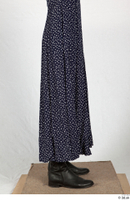  Photos Historical Maid Woman in cloth dress 1 20th century Maid blue dress leather shoes polka dots dress skirt 0007.jpg